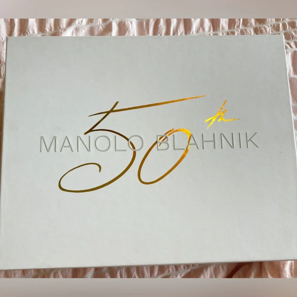 NWT • Manolo Blahnik • Pluta Pointed Toe Bootie • Black and Gold Tinsel • 37 EU - Picture 3 of 10